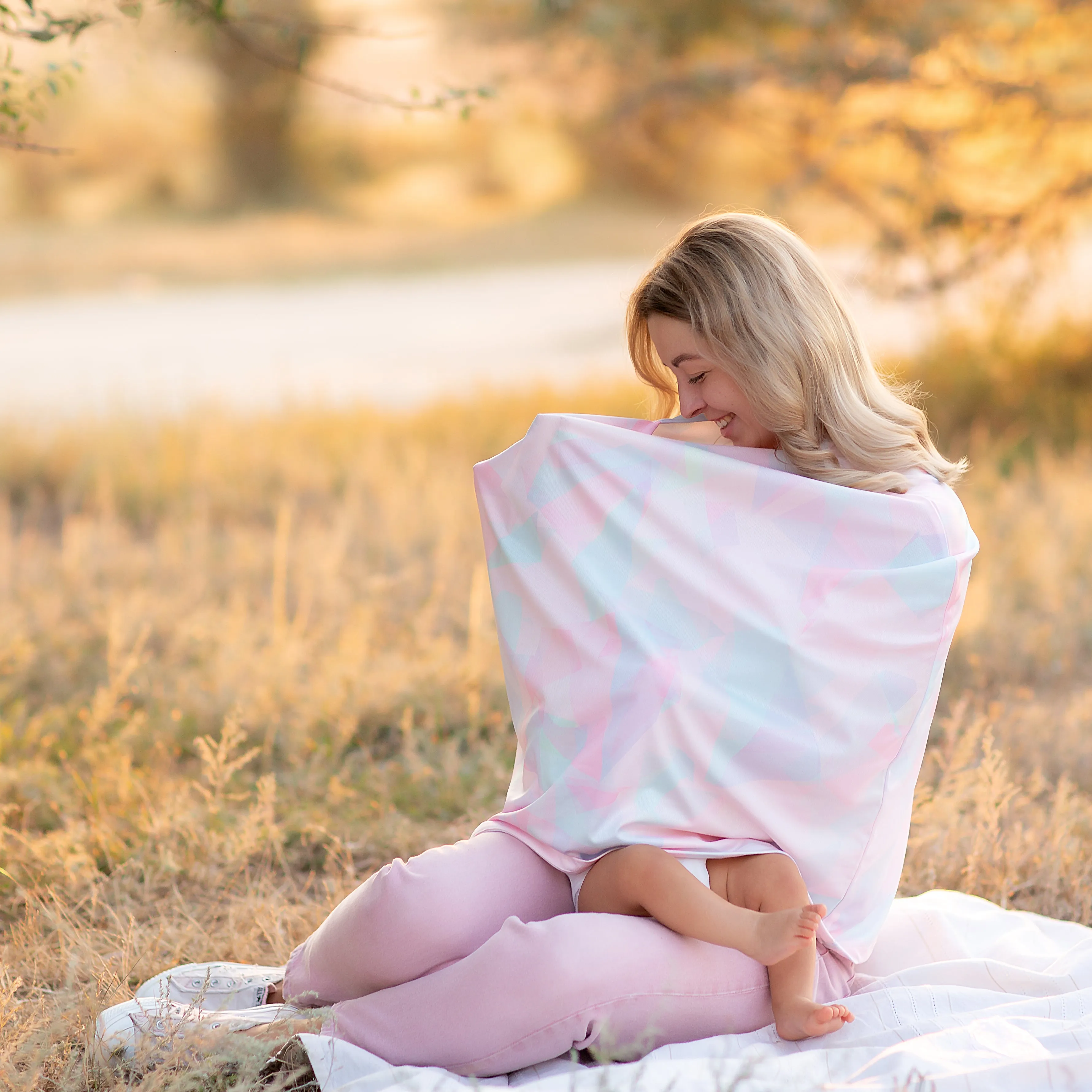 Nursing Cover for Breastfeeding (Sunrise Pink)