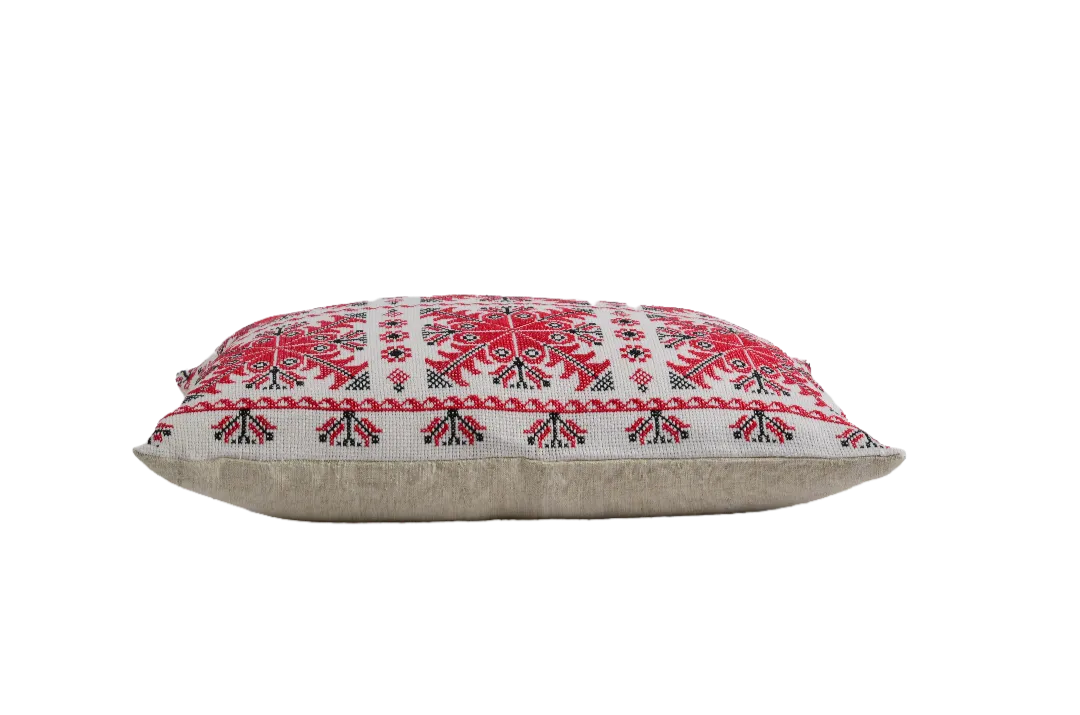 Pillow: Embroidered handwoven antique Hungarian hemp - P504