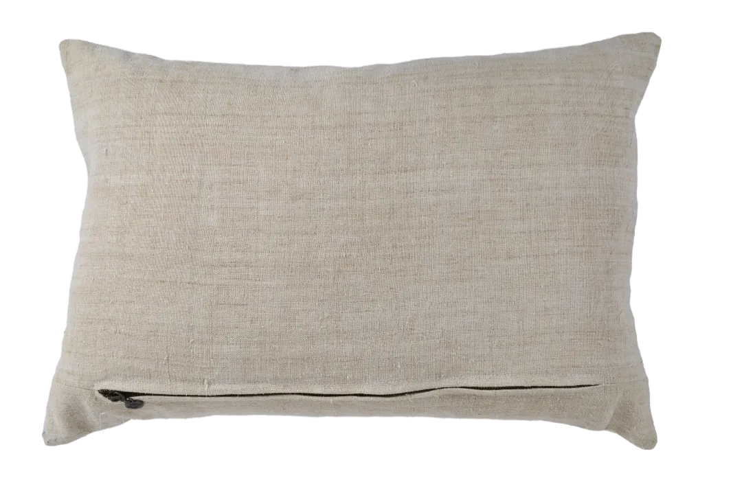 Pillow: Embroidered handwoven antique Hungarian hemp - P504