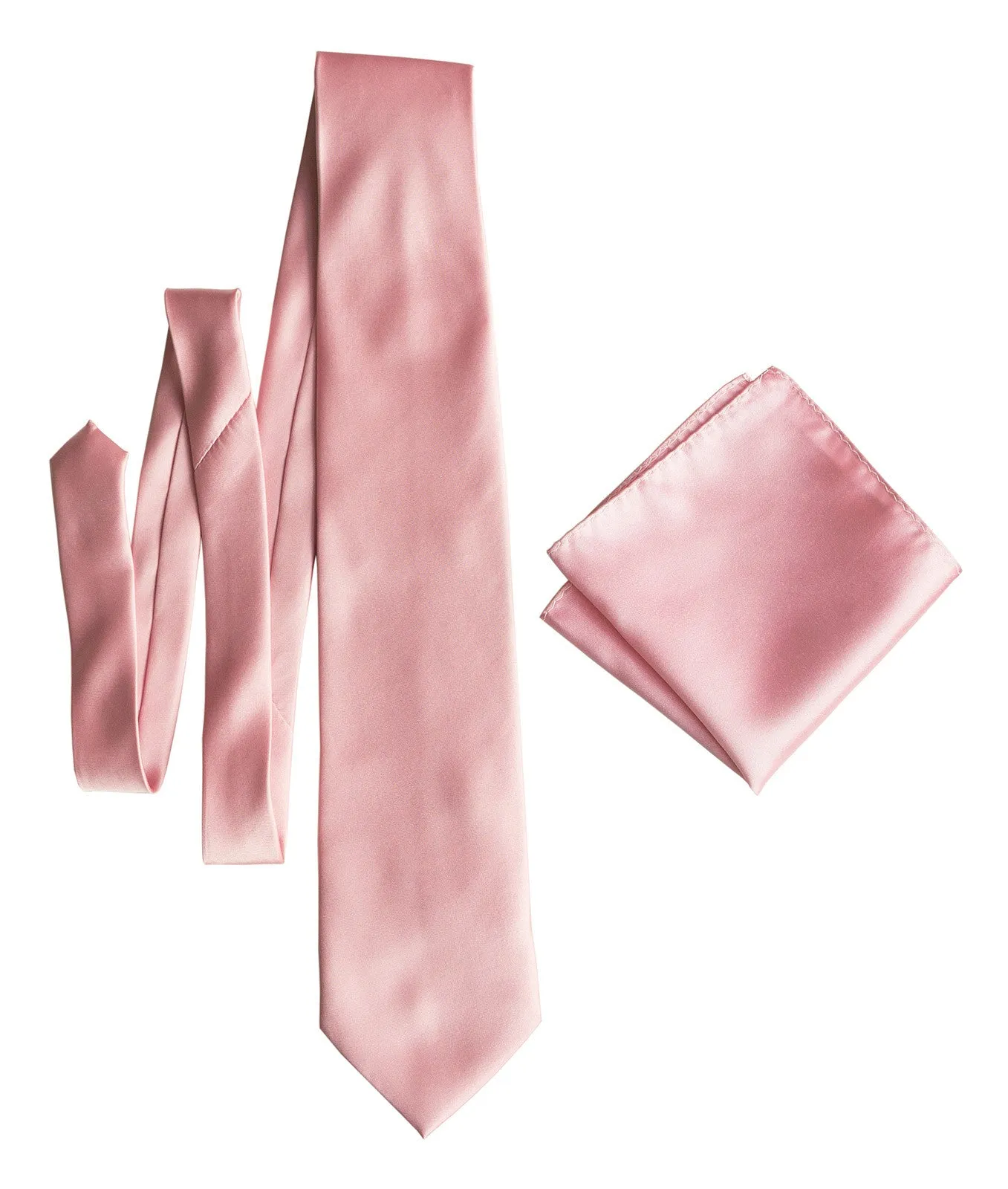 Pink Pocket Square. Solid Color Satin Finish, No Print