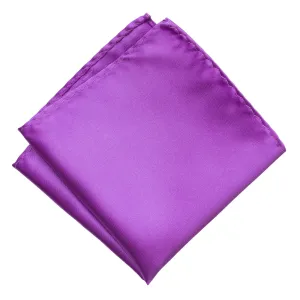 Plum Violet Pocket Square. Solid Color Satin Finish, No Print