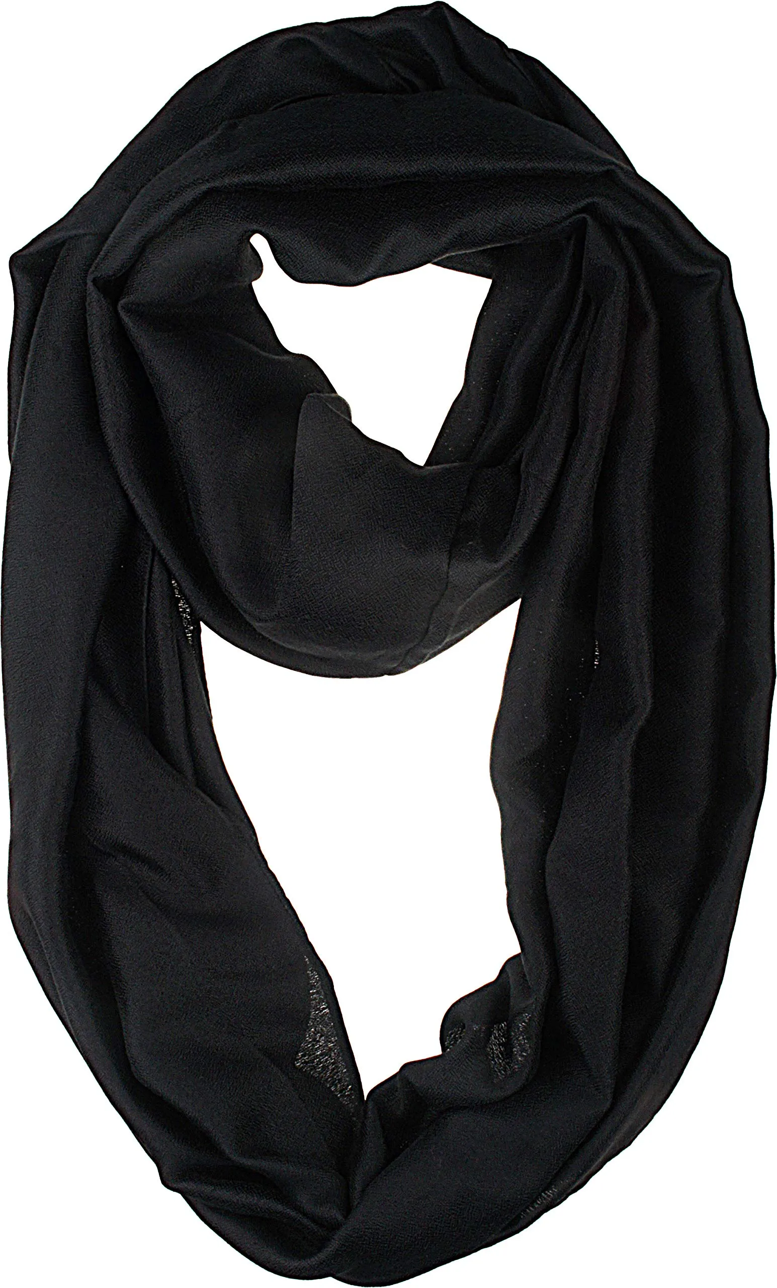 Premium Soft Light Weight Elegant Solid Color Satin Infinity Scarf