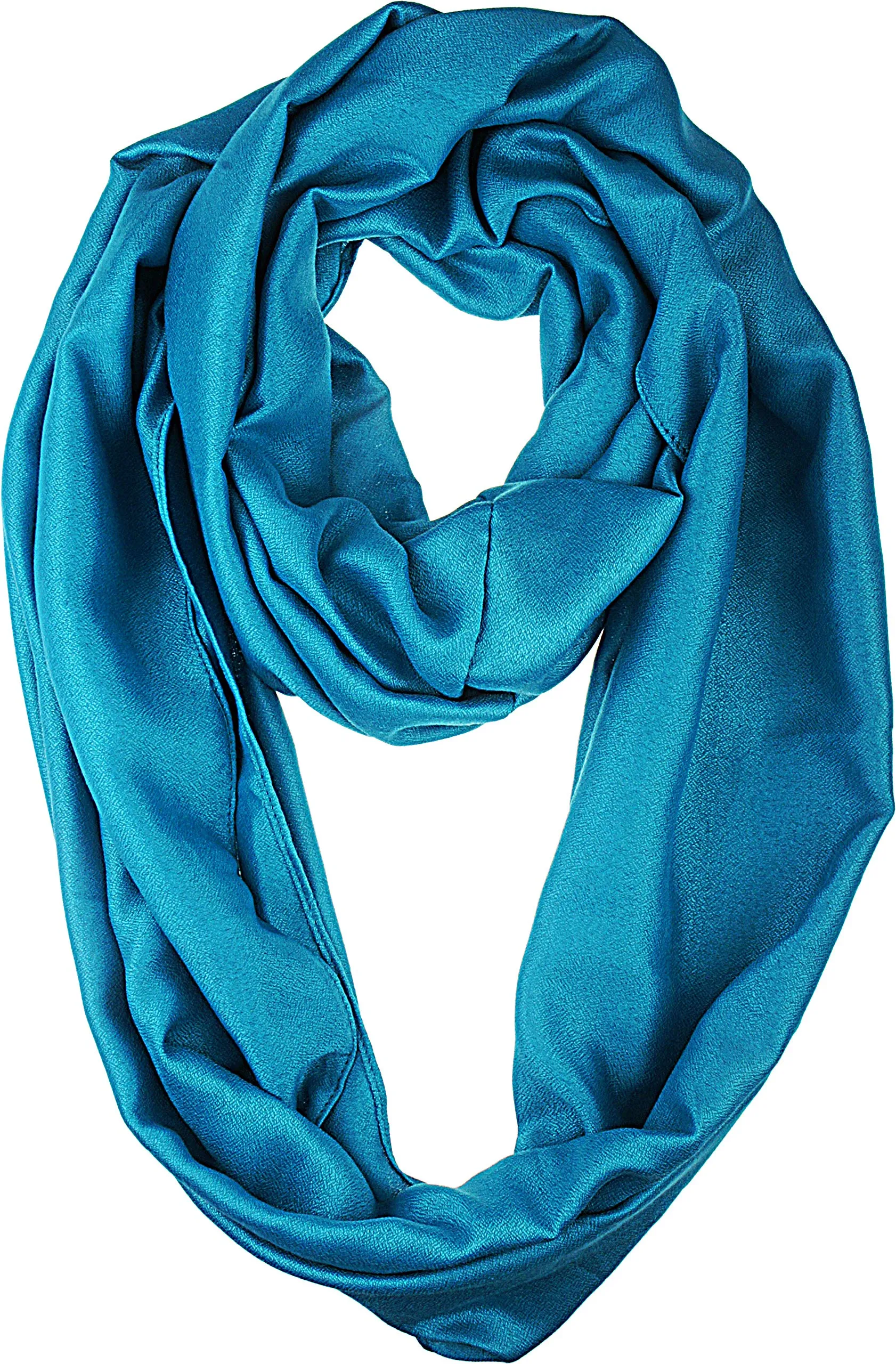 Premium Soft Light Weight Elegant Solid Color Satin Infinity Scarf