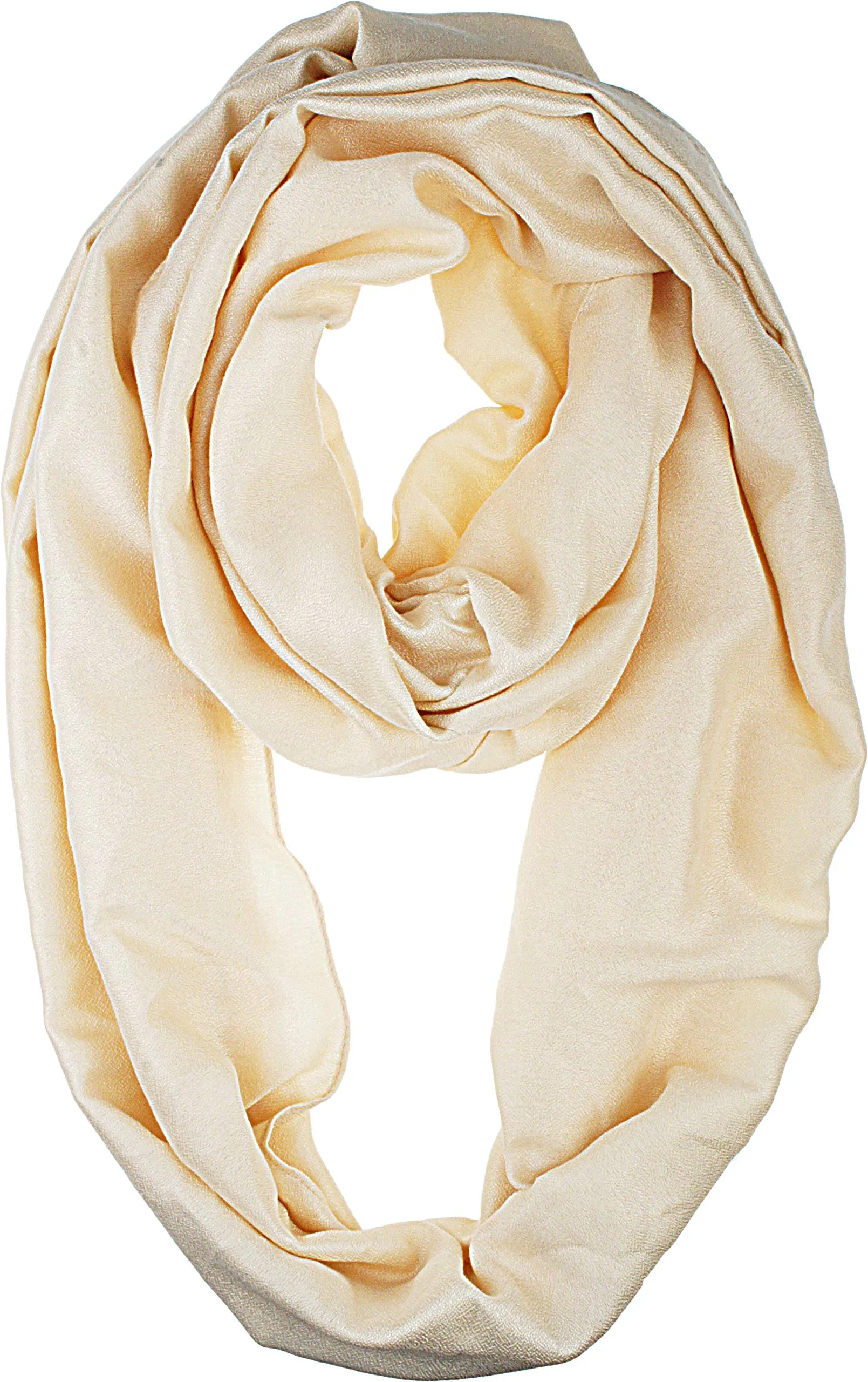 Premium Soft Light Weight Elegant Solid Color Satin Infinity Scarf