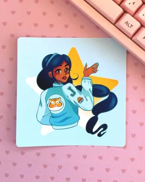 Princess Jasmine varsity jacket Art square mini print (2 sizes available)