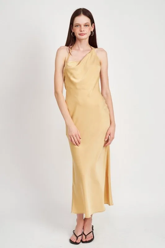 SATIN MAXI BIAS DRESS