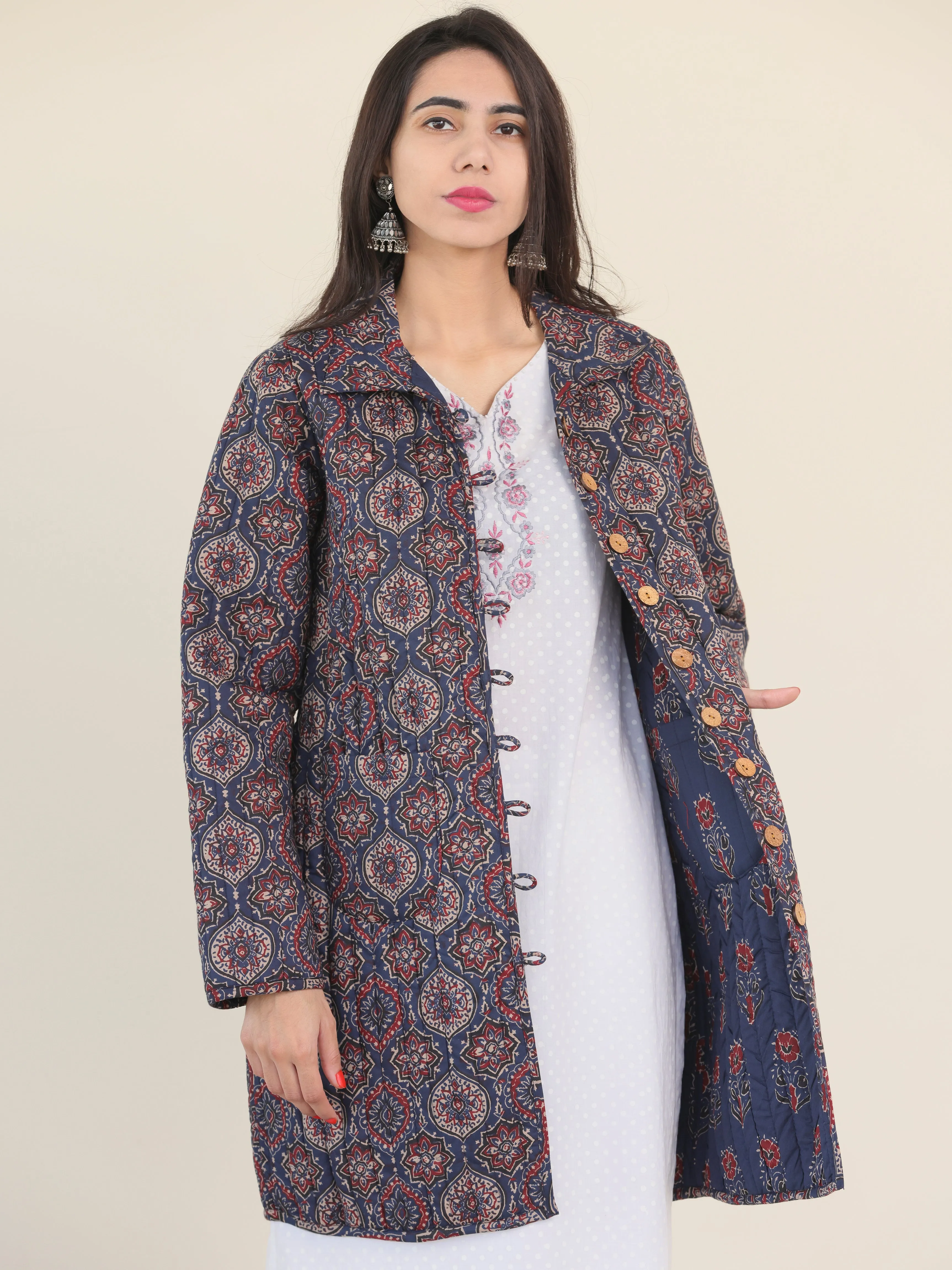 Shishir Falak Ajrakh Quilted Reversible Jacket