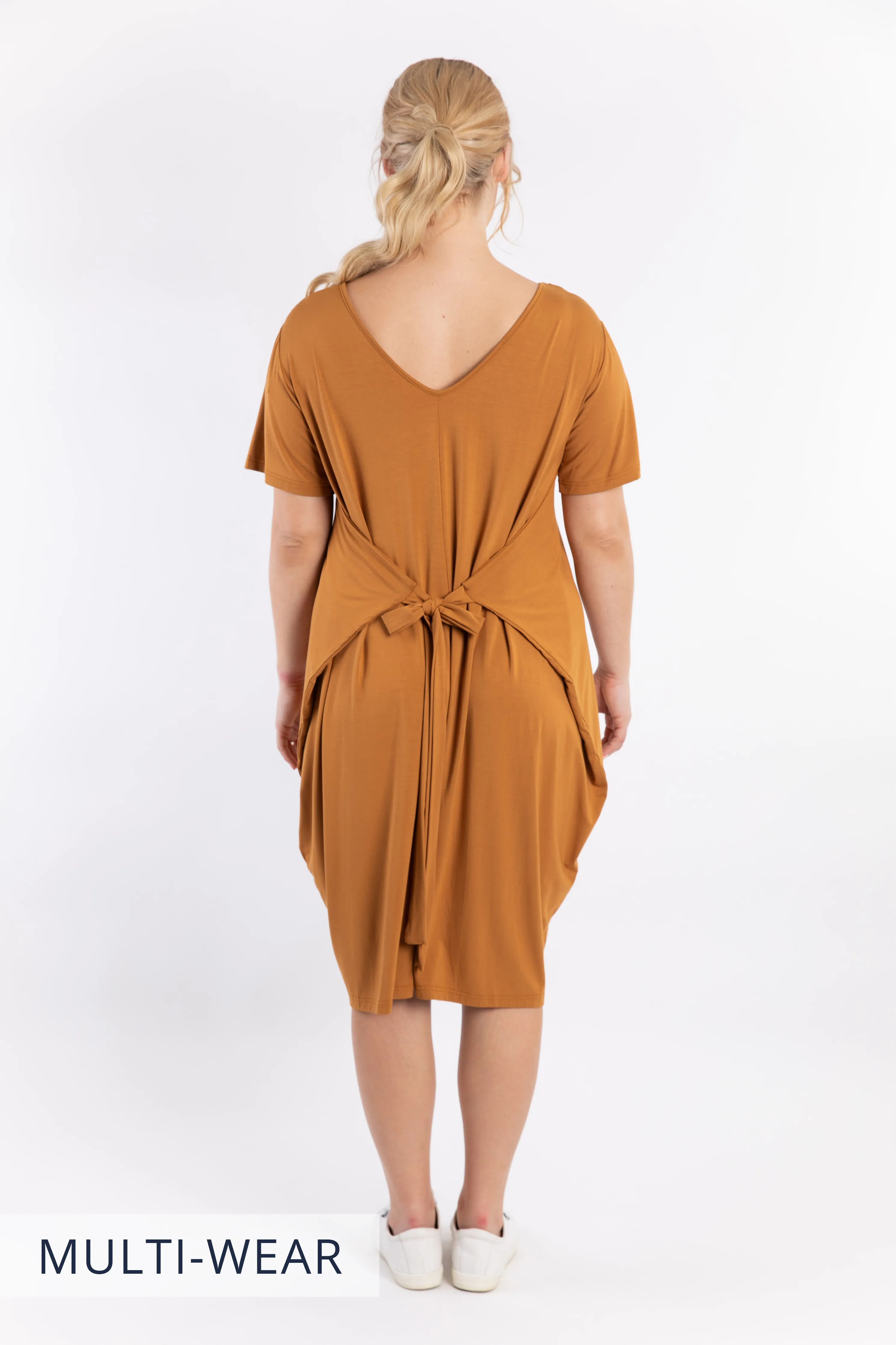 Short Sleeve Tidal Midi Dress | Outback Sand | FINAL SALE