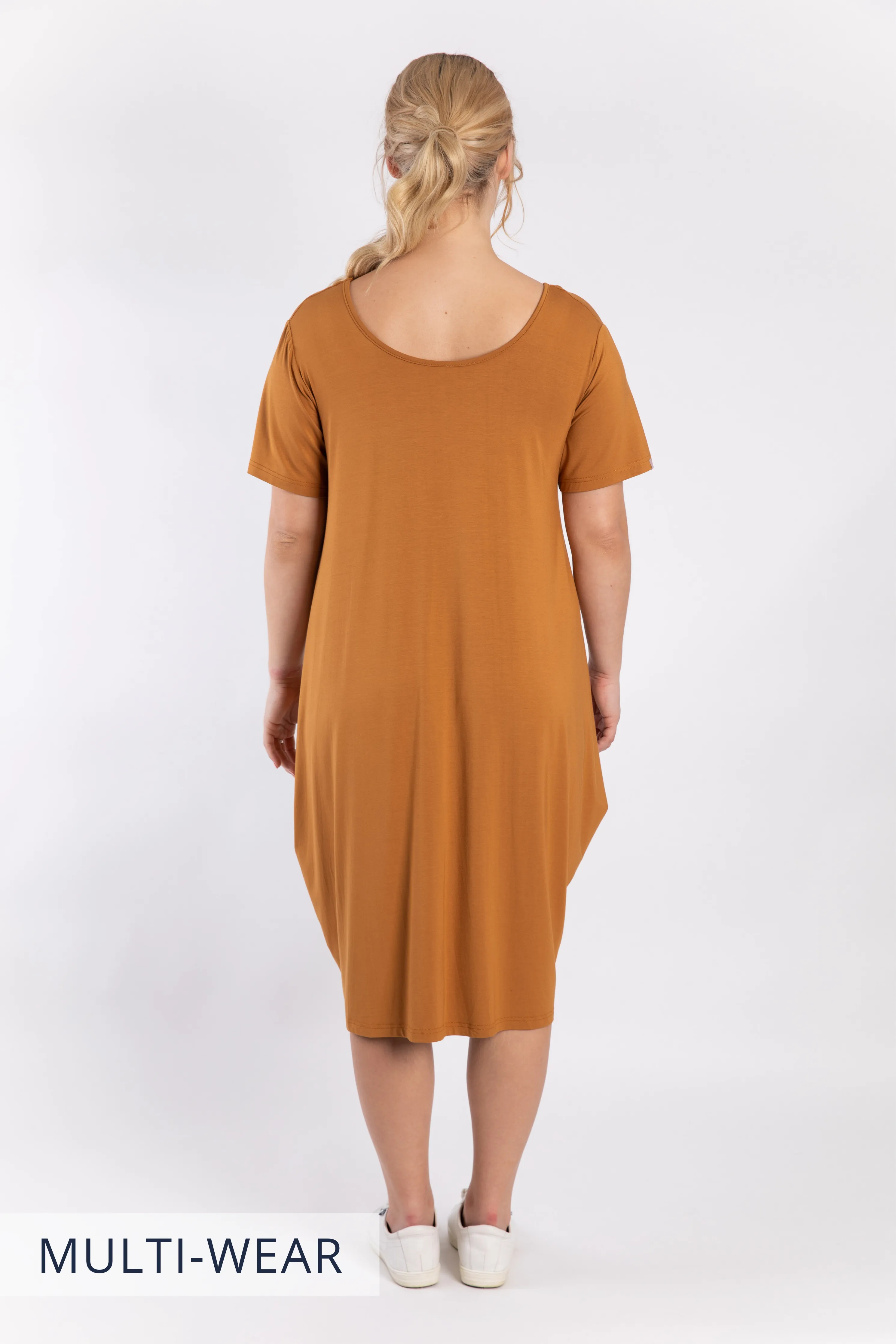 Short Sleeve Tidal Midi Dress | Outback Sand | FINAL SALE