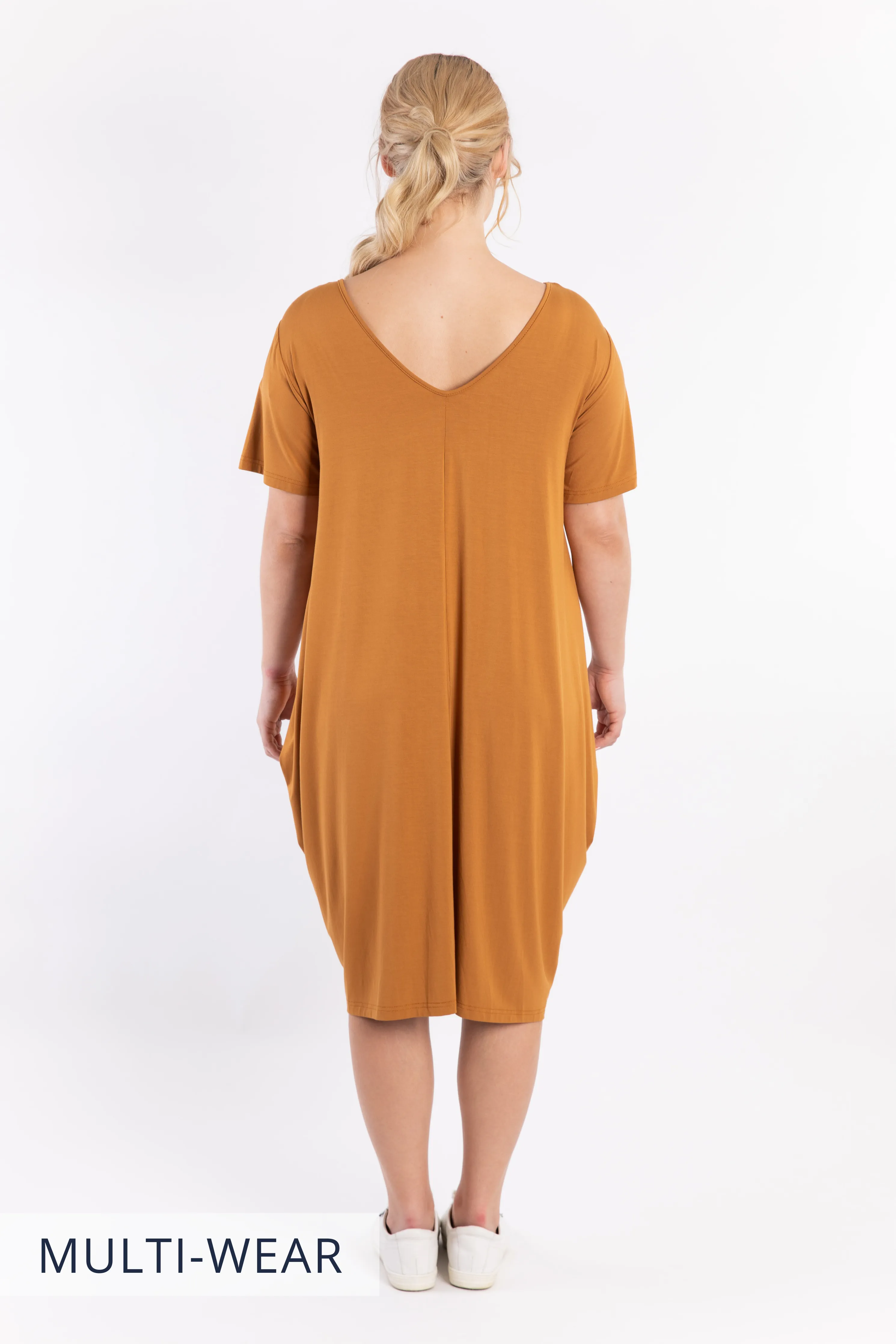 Short Sleeve Tidal Midi Dress | Outback Sand | FINAL SALE