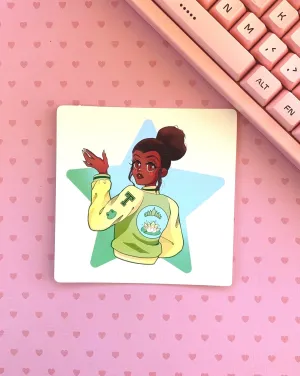 Tiana Princess and the frog inspired varsity jacket Art square mini print (2 sizes available)