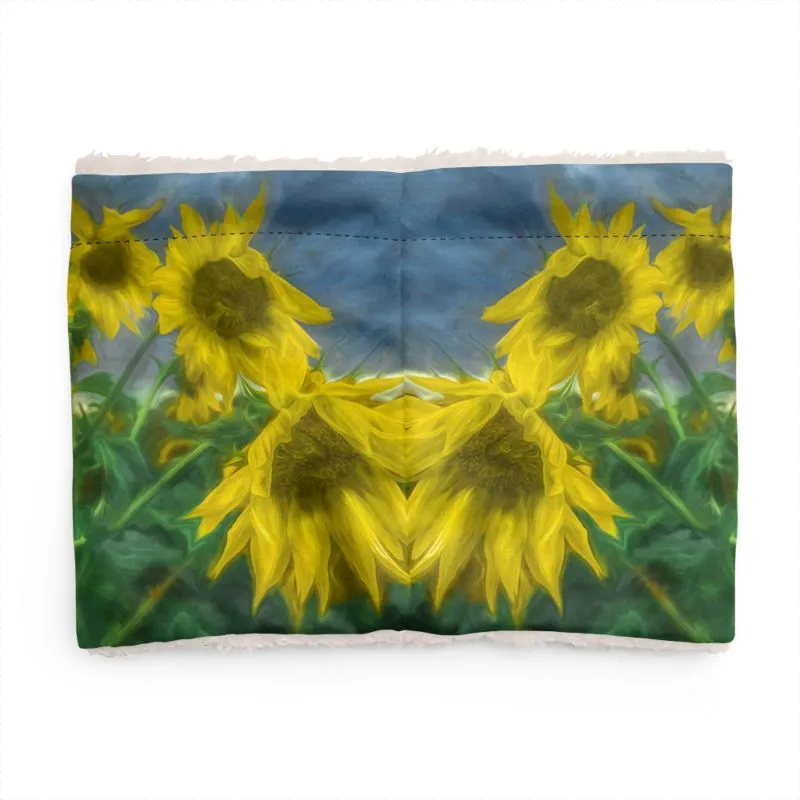 Van Gogh Sunflowers Sherpa Infinity Scarf