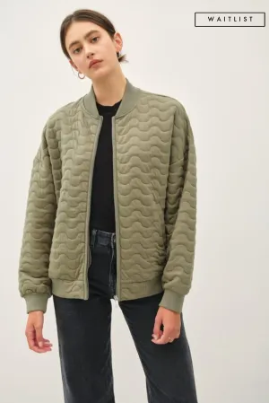 Waitlist 12/7 ♥ Isabella Long Sleeve Quilted Bomber Jacket Olive