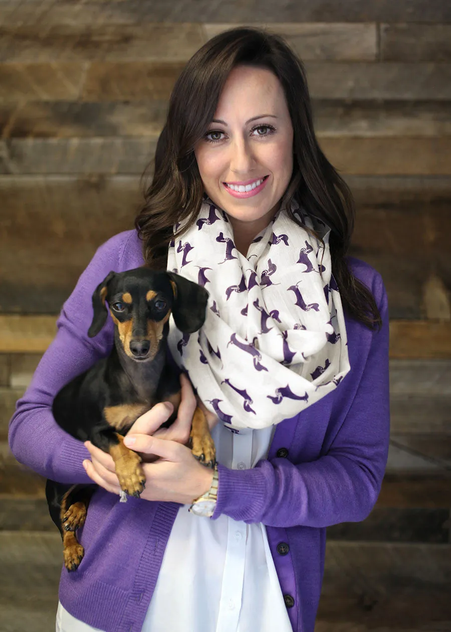 Women's Dachshund Doxie Dog Infinity Circle Loop Scarf