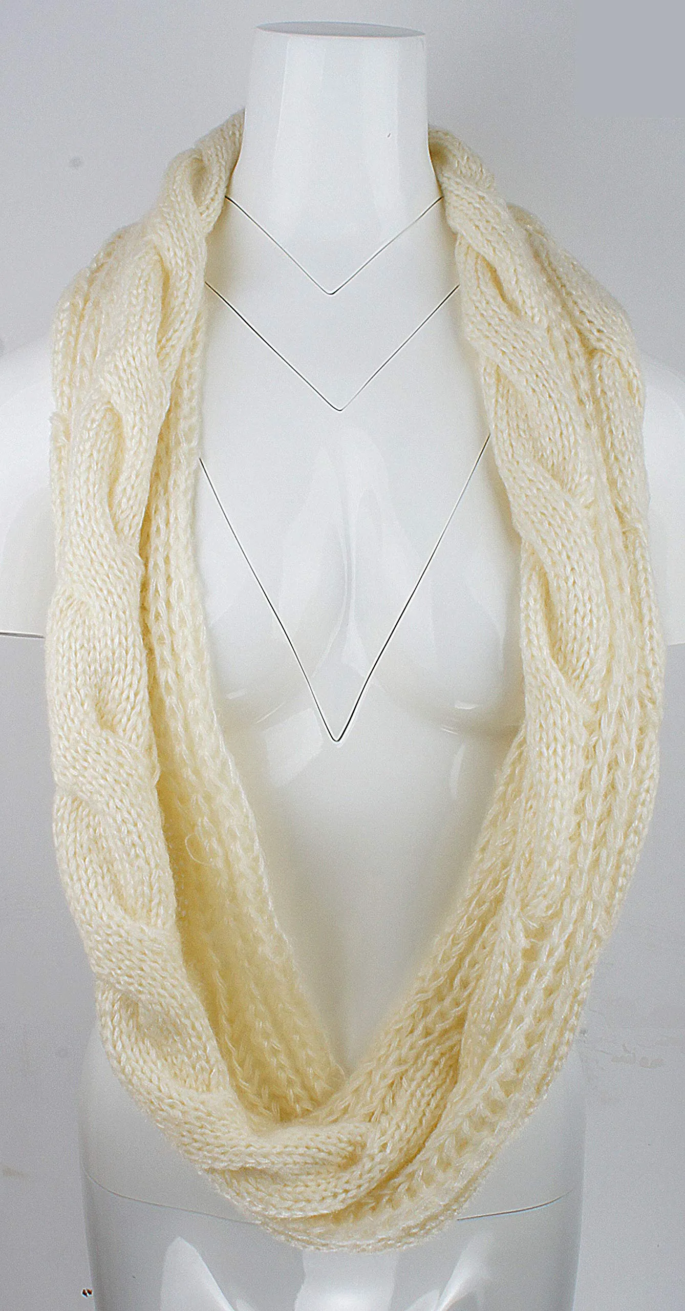 Womens Thick Ribbed Knit Winter Infinity Circle Loop Scarf