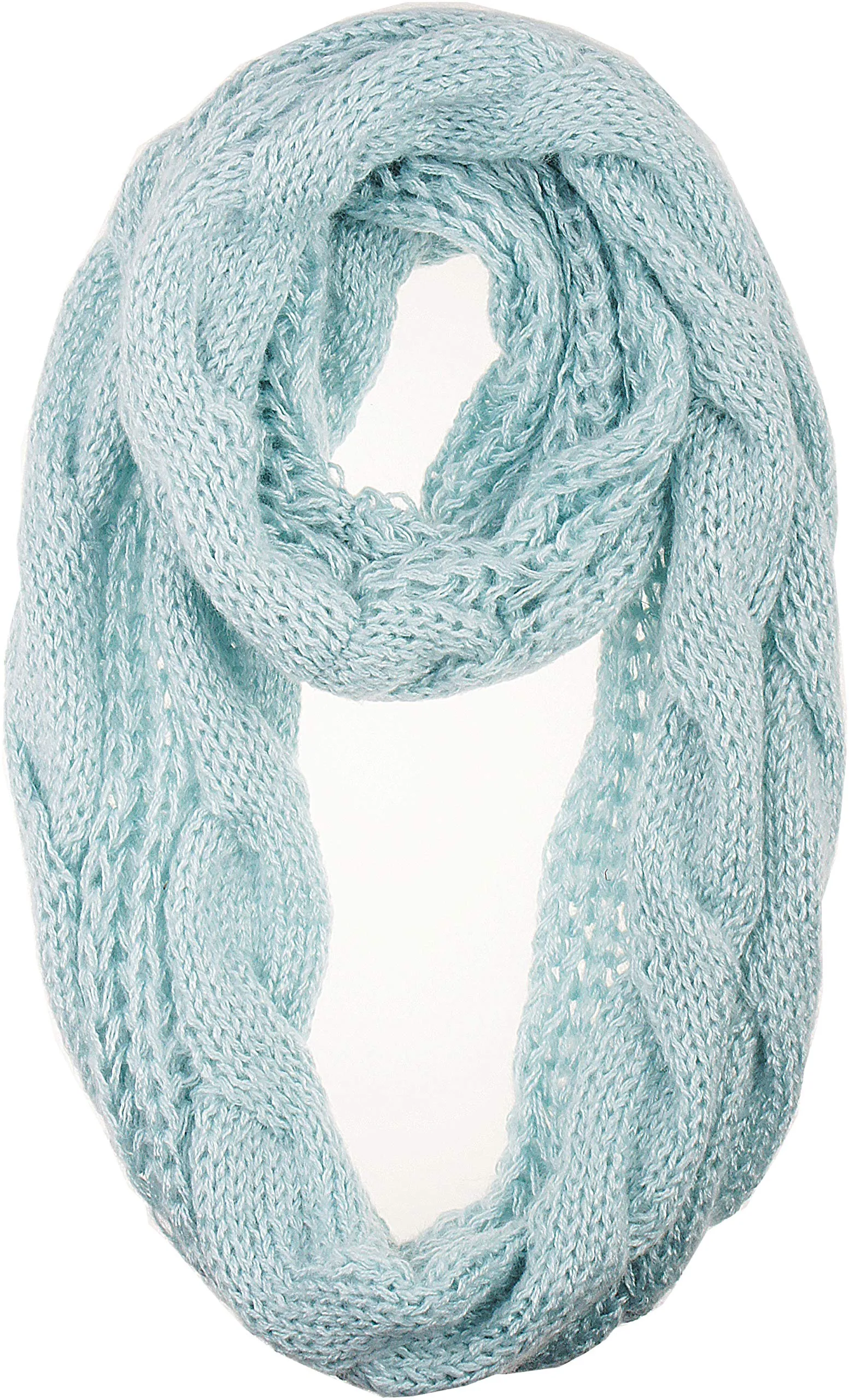 Womens Thick Ribbed Knit Winter Infinity Circle Loop Scarf