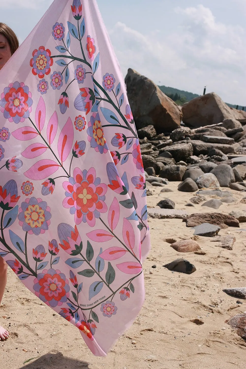 Wool Shawl Of Pink Garden